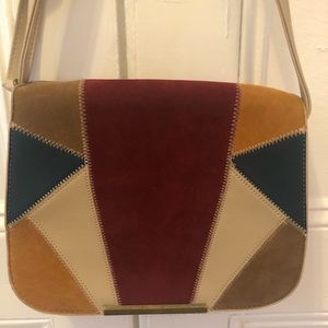 Faux suede cross body bag